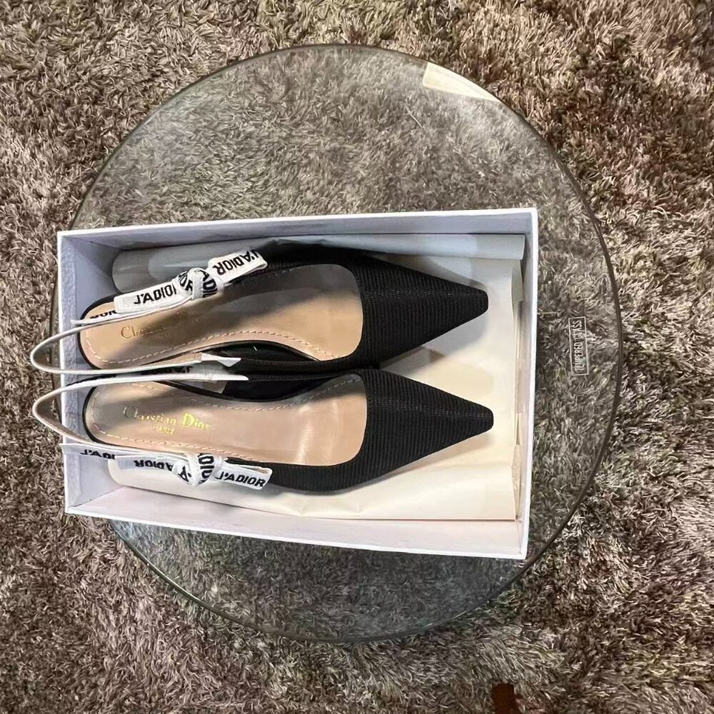Dior J'Adior Black Velvet Slingback Pumps - With Box & Dust Bag